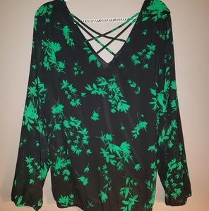 Torrid Black and Green Blouse